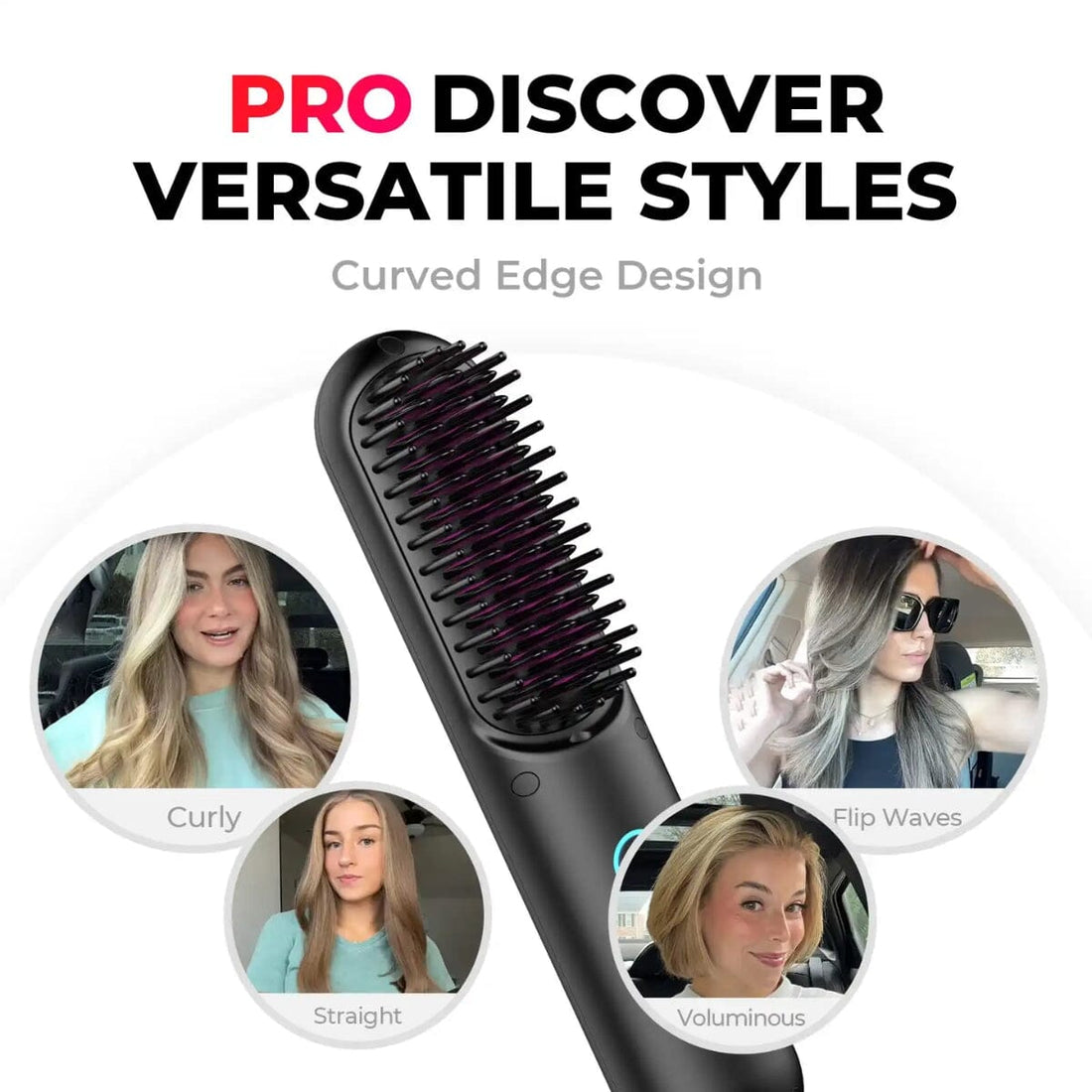 TYMO Porta Pro Portable Hair Straightening Brush Black