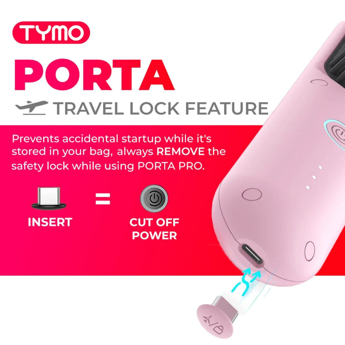 TYMO Porta Pro Portable Hair Straightening Brush HC-122P - HairMNL