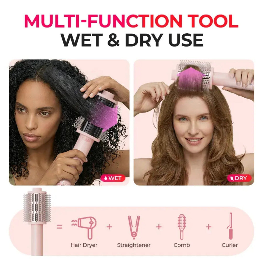 TYMO TYMO Airbeam Hot Air Brush Multi-Styler & Dryer - Pink