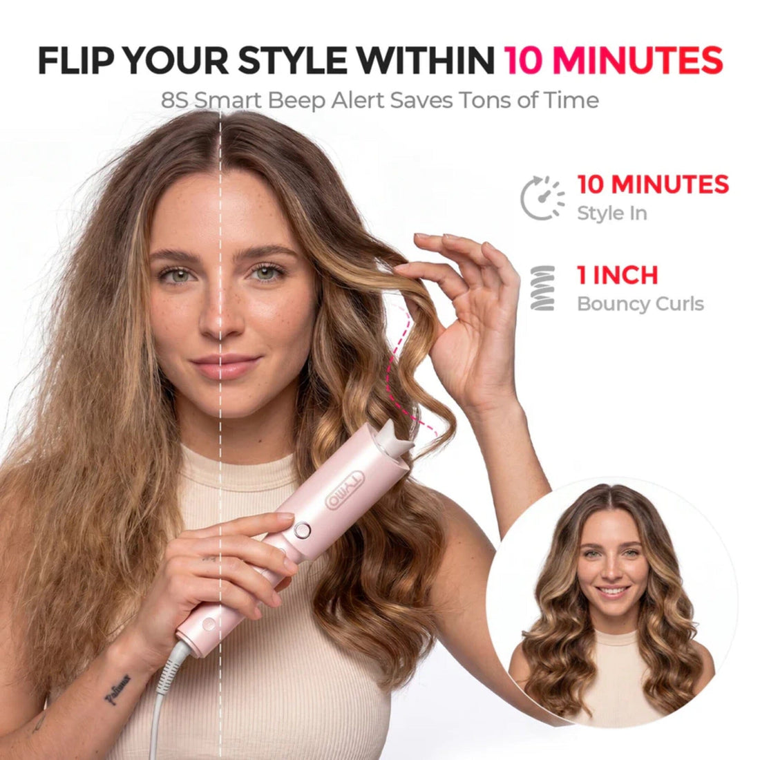 TYMO CurlPro 1 Inch Automatic Curling Iron HC503P - HairMNL