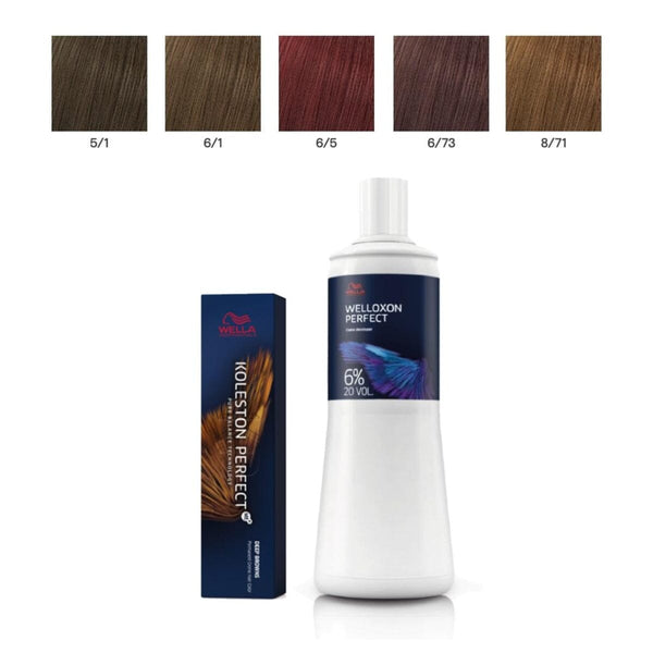 Wella Professionals Koleston Perfect PPD-Free Permanent Hair Color Set (20-Vol Developer 1L) - All Shades