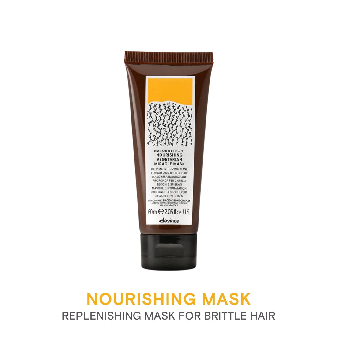 Davines Nourishing Vegetarian Miracle Mask: Deep Moisturizing for Dry, Brittle Hair 60ml Travel Size - HairMNL