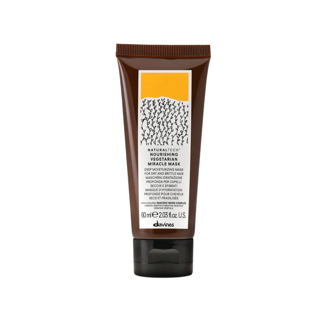 Davines Nourishing Vegetarian Miracle Mask: Deep Moisturizing for Dry, Brittle Hair 60ml Travel Size - HairMNL