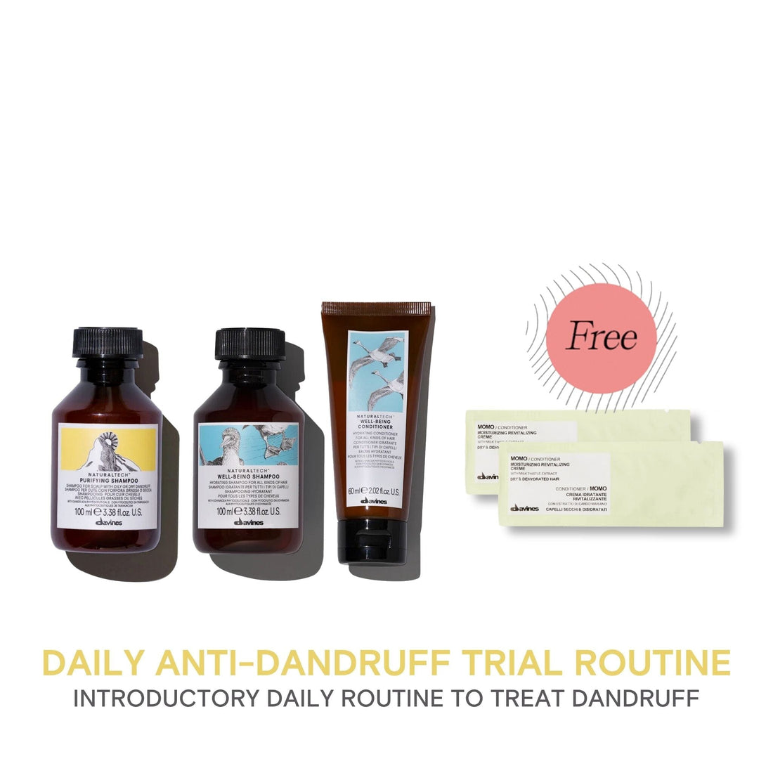 Davines Purifying & Well-Being Daily Anti-Dandruff Trial Routine with FREE Davines MOMO Conditioner 12ml - Shop at HairMNL