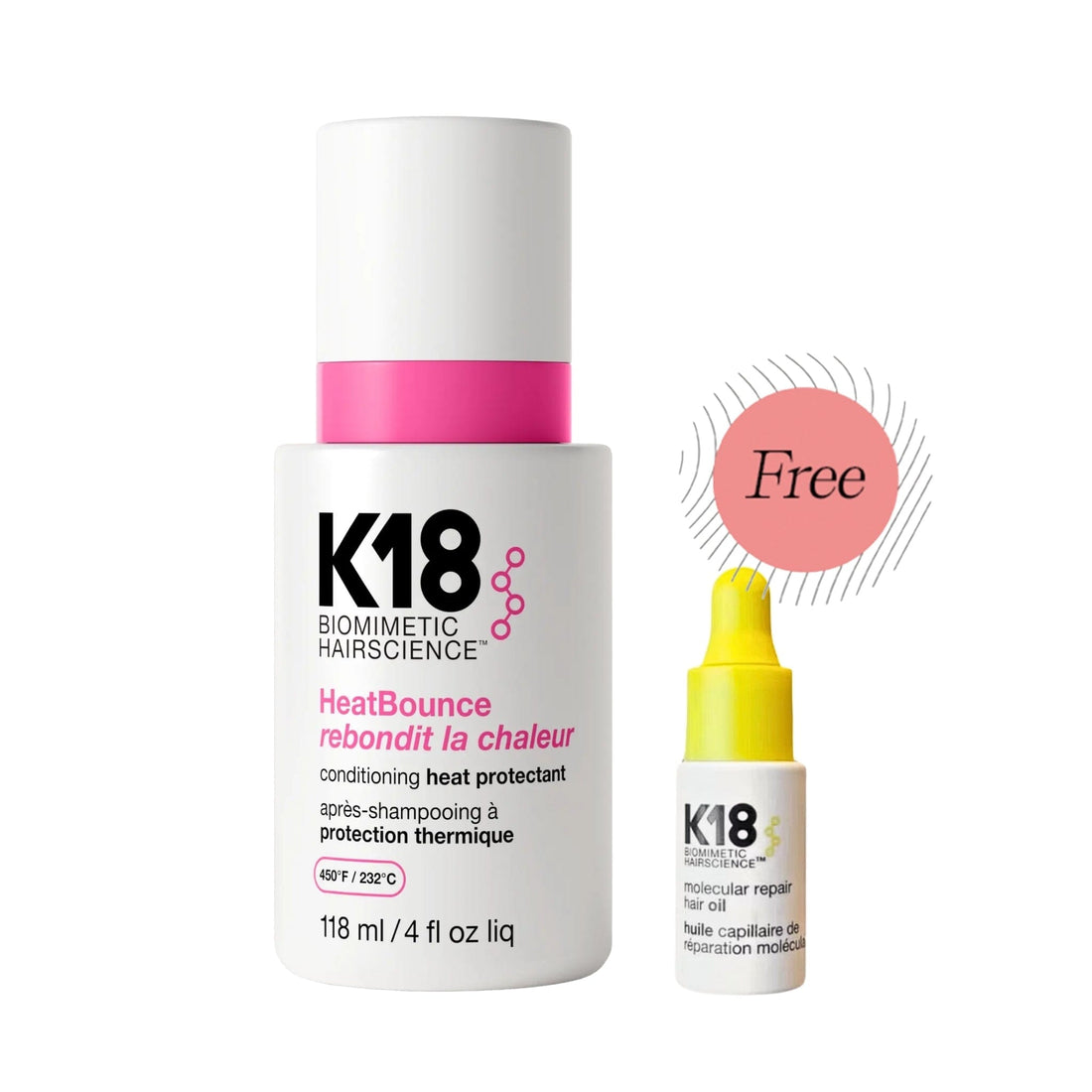 K18 HeatBounce Conditioning Heat Protectant 118ml with Free K18 Hair Oil 4ml Shop at HairMNL