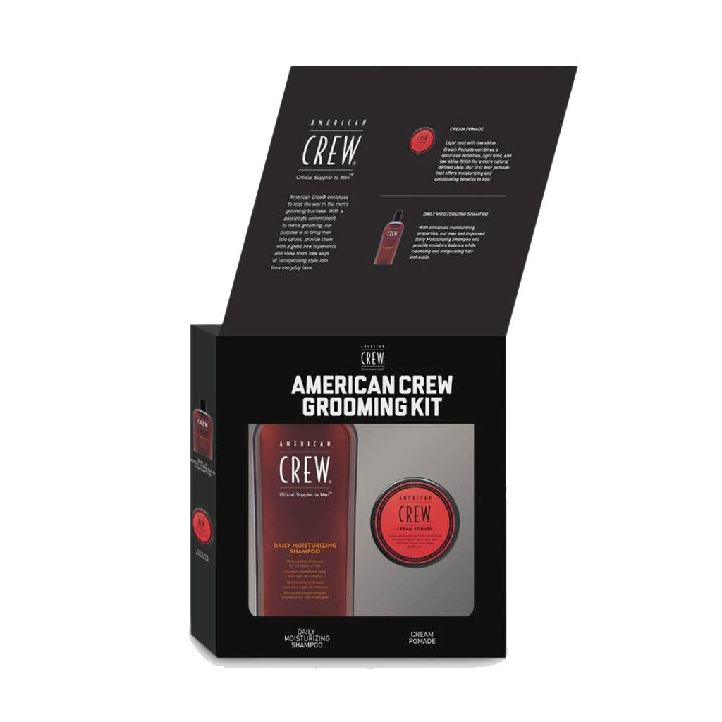 American Crew Grooming Kit - Daily Moisturising Shampoo 250ml and Cream Pomade 85g
