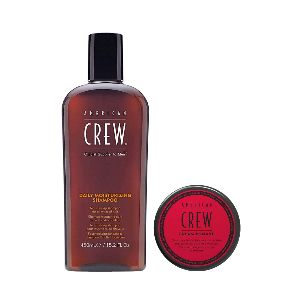 HairMNL American Crew Grooming Kit - Daily Moisturising Shampoo 250ml and Cream Pomade 85g