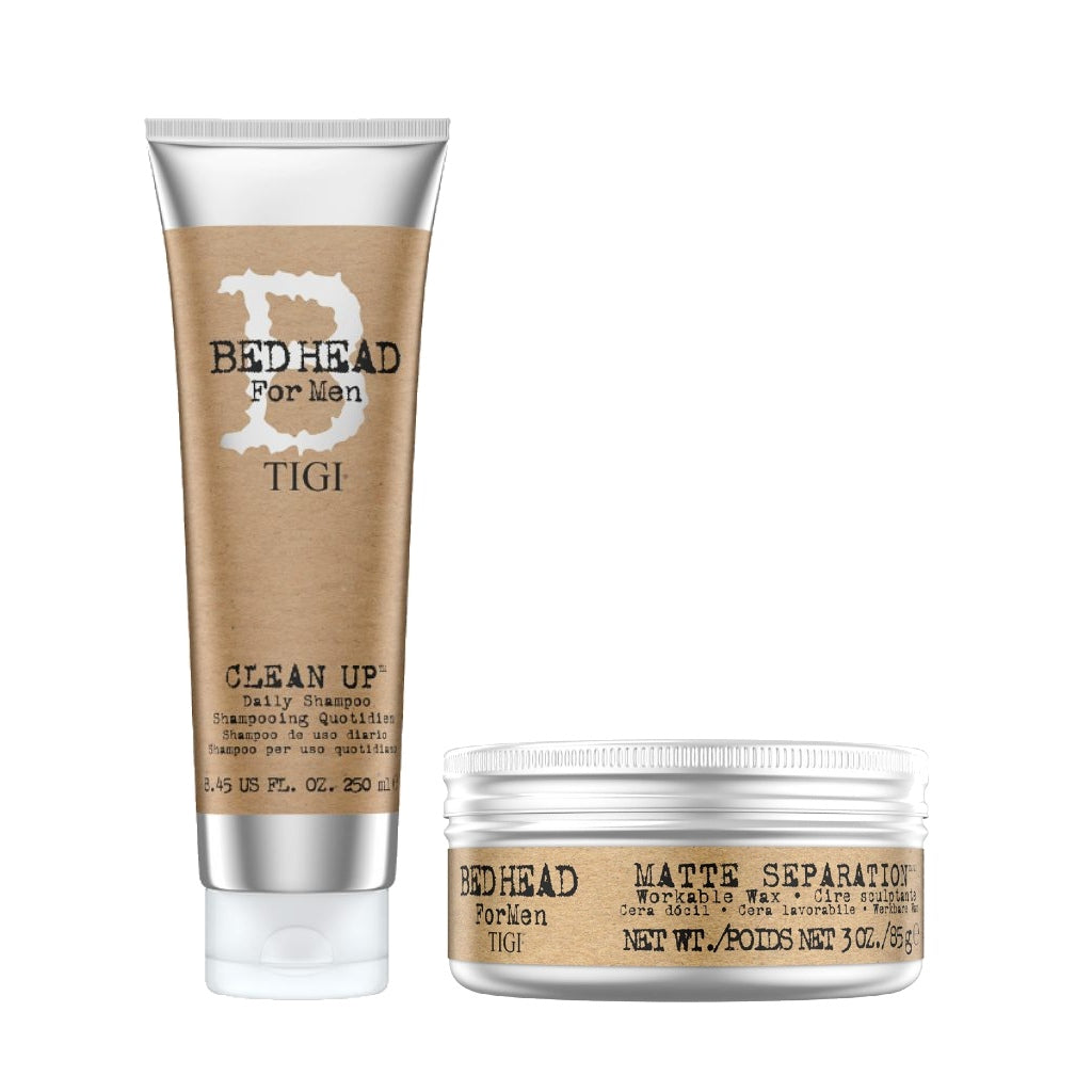 Bed Head Stay Sharp: Clean Up Shampoo and Matte Separation Wax