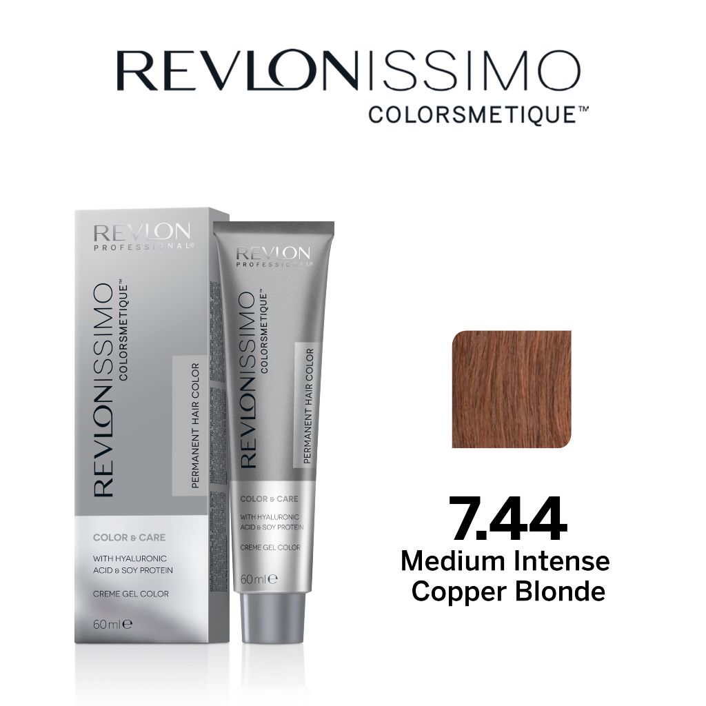 HairMNL Revlon Pro Colorsmetique Color & Care Permanent Hair Color Set 7.44 Medium Intense Copper Blonde
