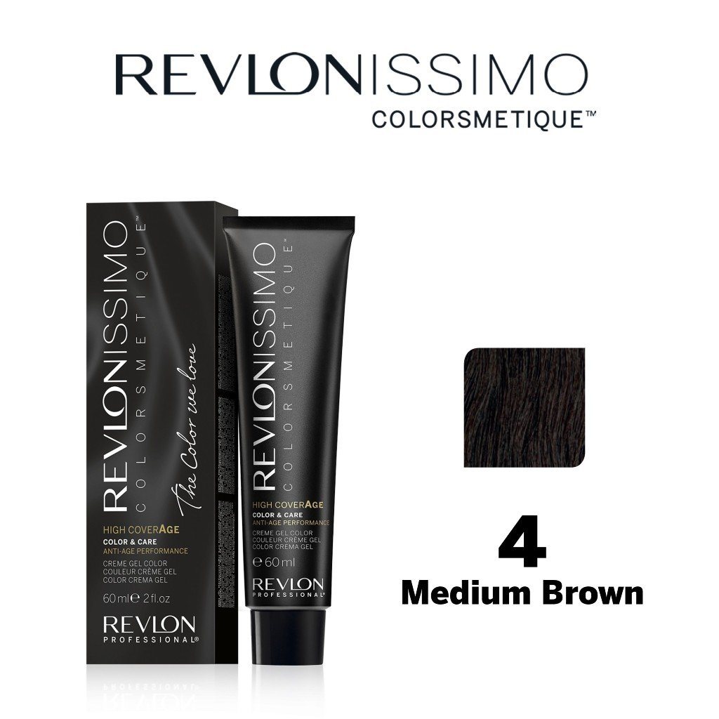 Revlon Pro Colorsmetique High Coverage Permanent Hair Color Set 4 Medium Brown