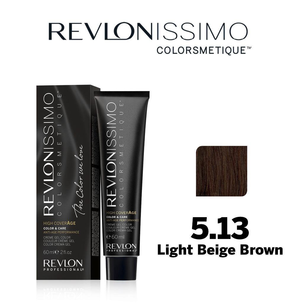 Revlon Pro Colorsmetique High Coverage Permanent Hair Color Set 5.13 Light Beige Brown