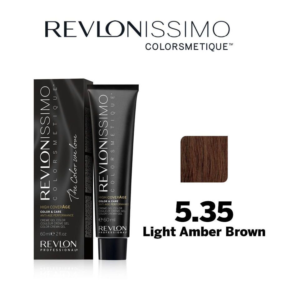 HairMNL Revlon Pro Colorsmetique High Coverage Permanent Hair Color Set 5.35 Light Amber Brown