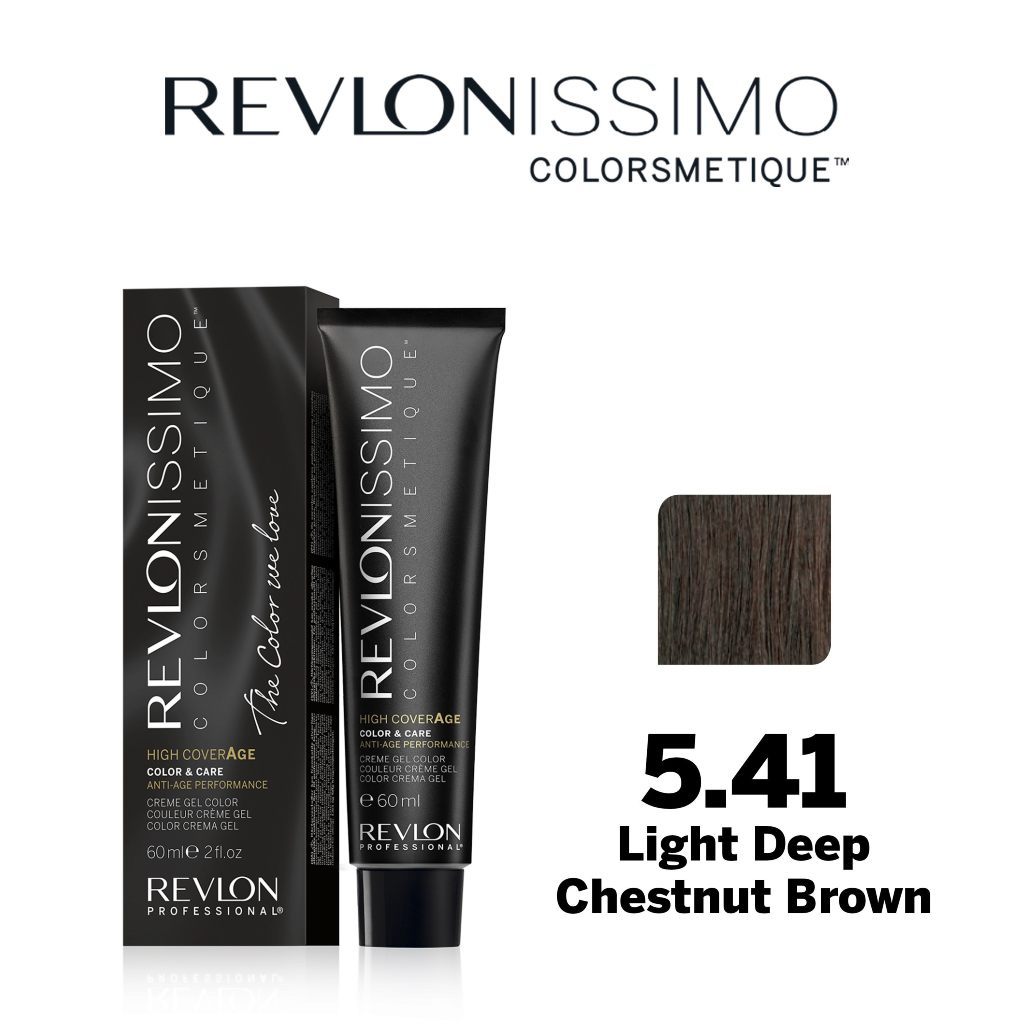 Revlon Pro Colorsmetique High Coverage Permanent Hair Color Set 5.41 Light Deep Chestnut Brown
