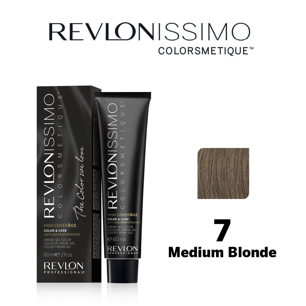 Revlon Pro Colorsmetique High Coverage Permanent Hair Color Set 7 Medium Blonde
