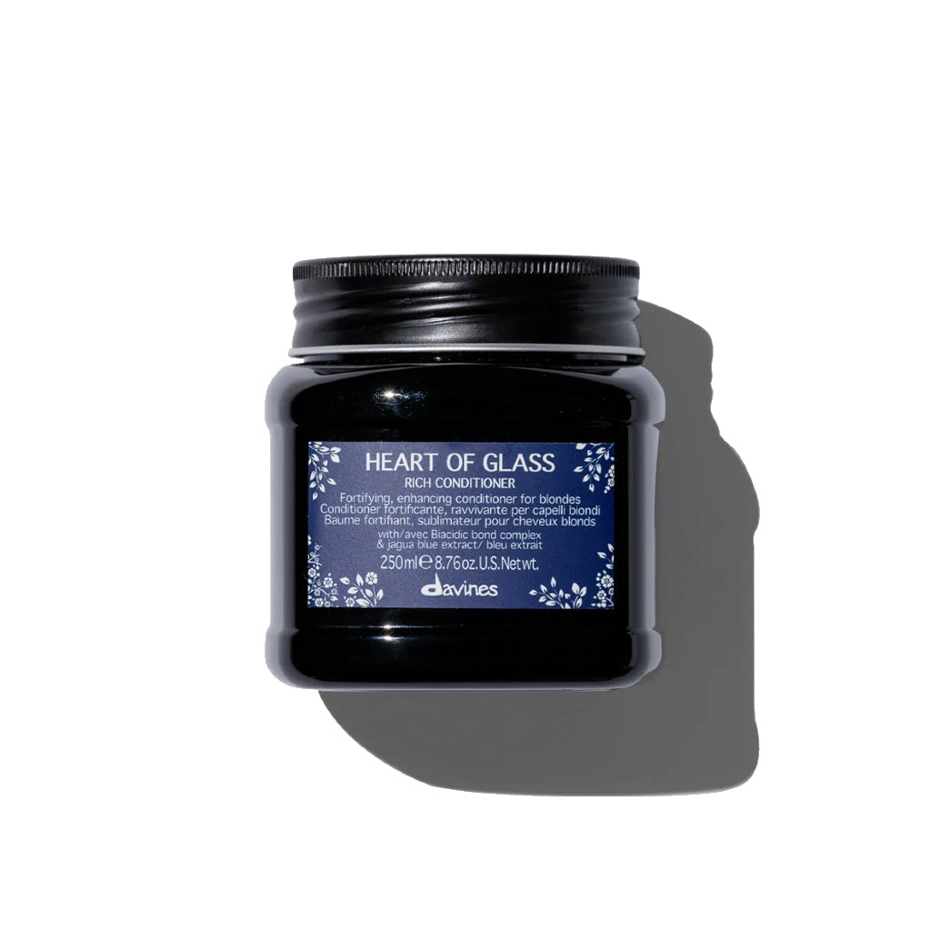 Davines Heart of Glass Rich Conditioner: Enhancing Blue Conditioner for Blonde Hair 250ml