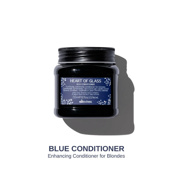 Davines Heart of Glass Rich Conditioner: Enhancing Blue Conditioner for Blonde Hair 250ml