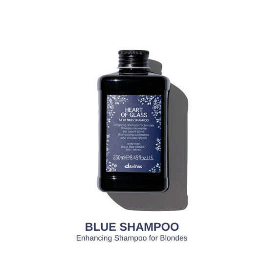 Davines Heart of Glass Silkening Shampoo: Enhancing Blue Shampoo for Blonde Hair 250ml