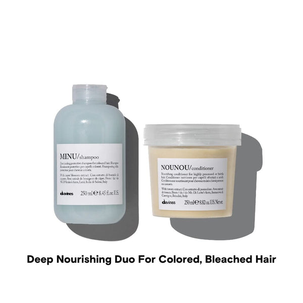 Davines MINU Color Protection Shampoo & NOUNOU Damage Remedy Conditioner Duo