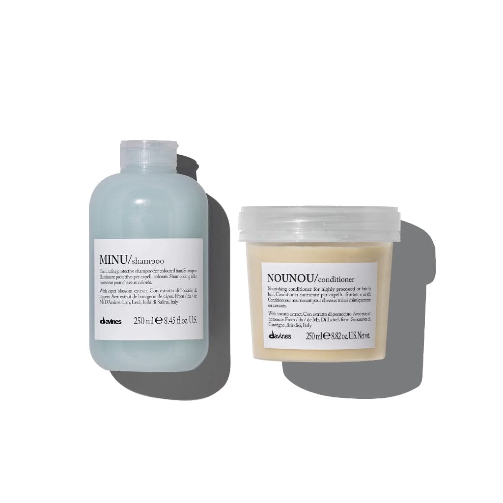Davines MINU Color Protection Shampoo & NOUNOU Damage Remedy Conditioner Duo