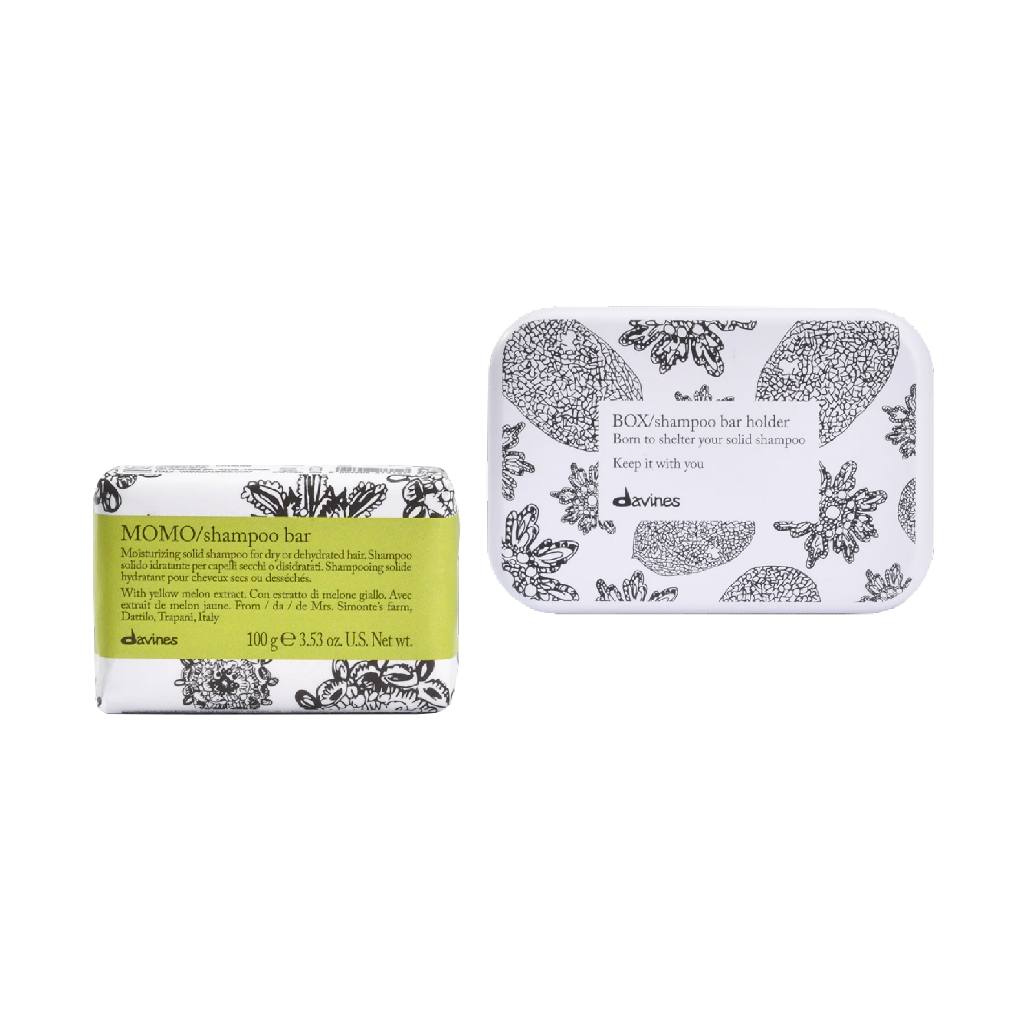 HairMNL Davines MOMO Shampoo Bar & Case: Moisturizing Solid Shampoo for Dry or Dehydrated Hair