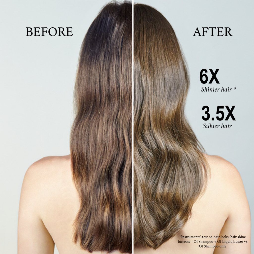 Davines OI Liquid Luster 300ml: Instant Ultra-Shine Softening Treatment Before and After