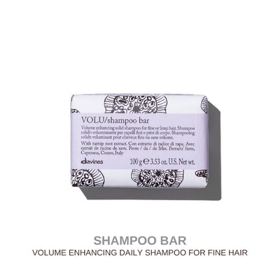Davines VOLU Shampoo Bar: Volume Enhancing Solid Shampoo for Fine or Limp Hair