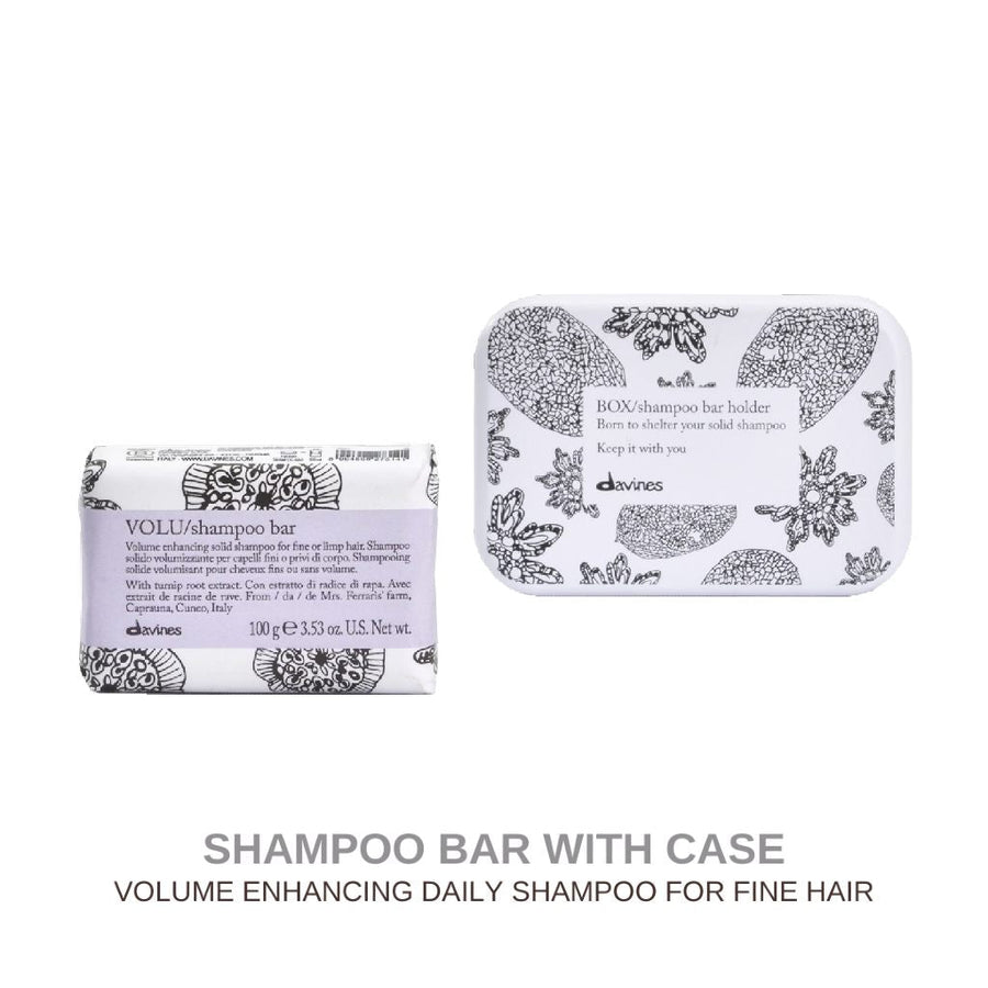 HairMNL Davines VOLU Shampoo Bar and Case: Volume Enhancing Daily Shampoo Bar for Fine or Limp Hair