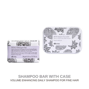 HairMNL Davines VOLU Shampoo Bar & Case: Volume Enhancing Solid Shampoo for Fine or Limp Hair