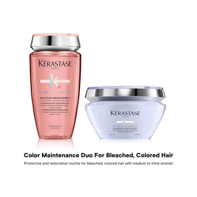 Kérastase Chroma Absolu Sulfate-Free Shampoo & Blond Absolu Cicaextreme Masque Duo (Thick Hair)