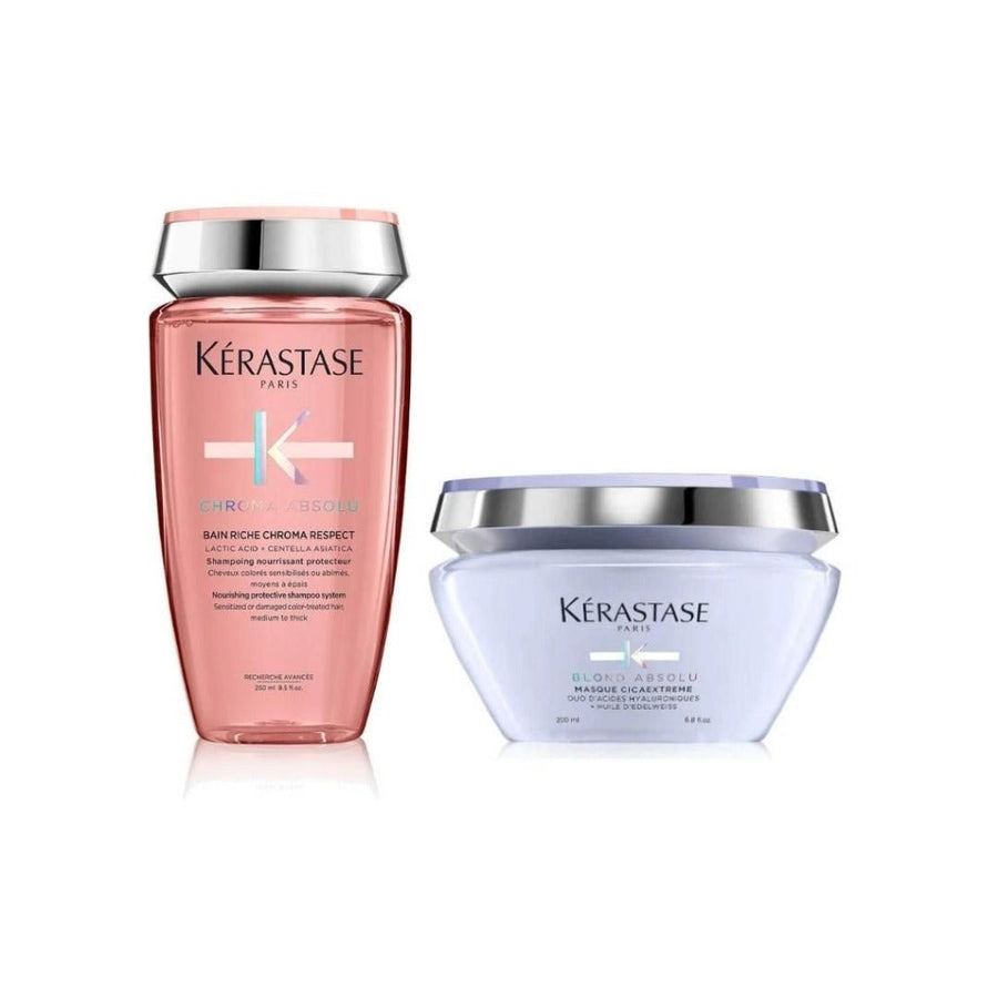 Kérastase Chroma Absolu Sulfate-Free Shampoo & Blond Absolu Cicaextreme Masque Duo (Thick Hair) HairMNL