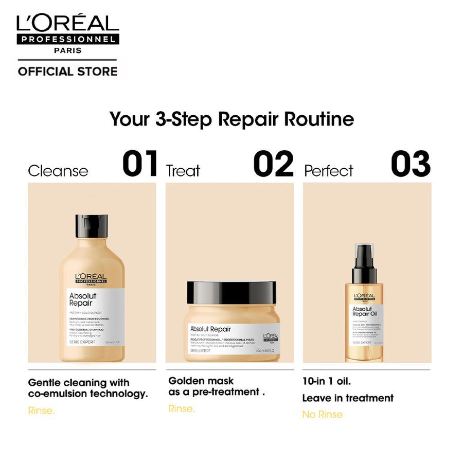 L'Oréal Serie Expert Absolut Repair Gold 10-in-1 Perfecting Oil - HairMNL