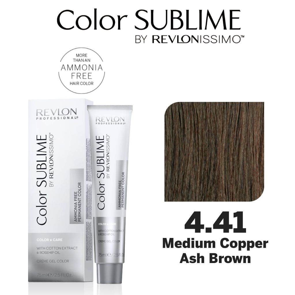 HairMNL Revlon Professional Color Sublime Ammonia Free Hair Color Tube - For Covering Greys 4.41 Medium Copper Ash Brown